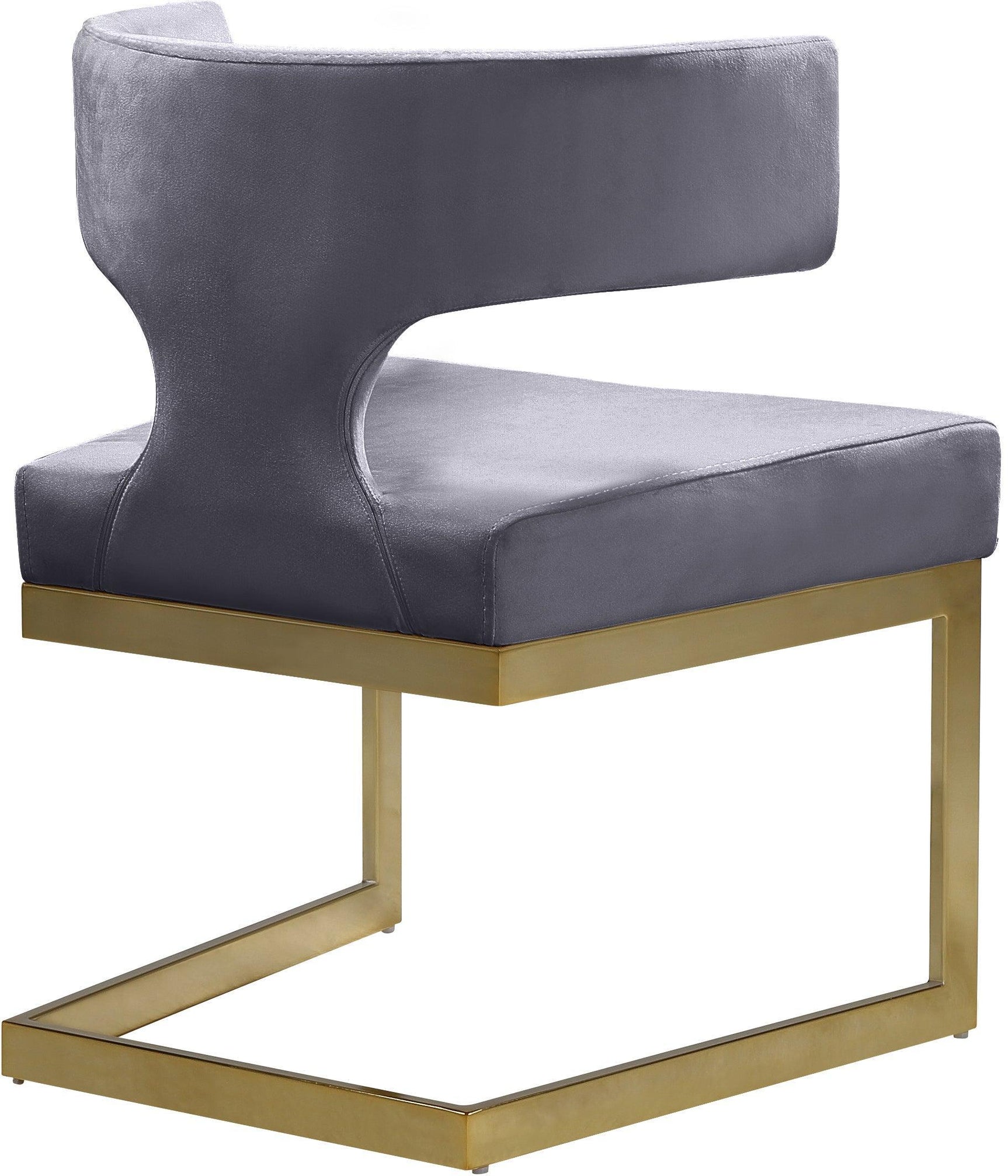 Alexandra Grey Velvet Dining Chair - Ella Furniture