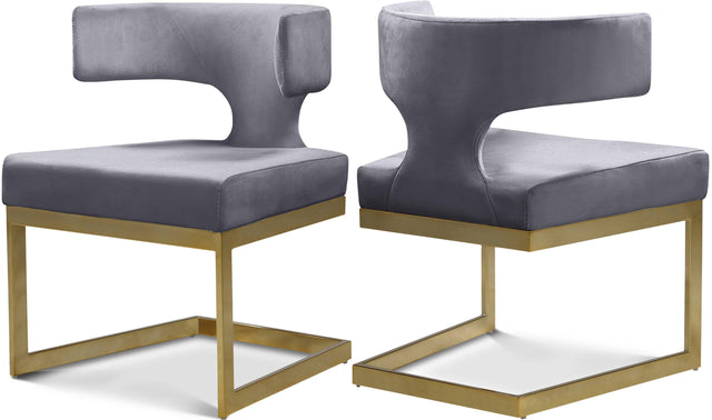 Alexandra Grey Velvet Dining Chair - Ella Furniture