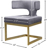 Alexandra Grey Velvet Dining Chair - Ella Furniture