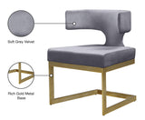 Alexandra Grey Velvet Dining Chair - Ella Furniture