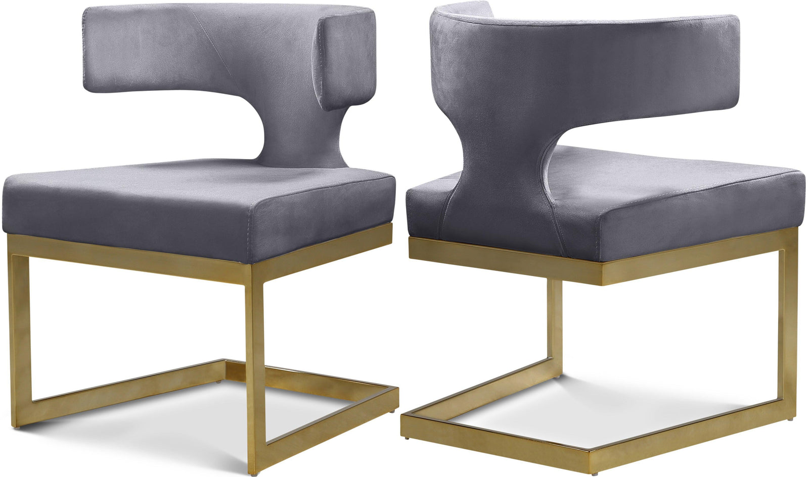 Alexandra Grey Velvet Dining Chair - Ella Furniture