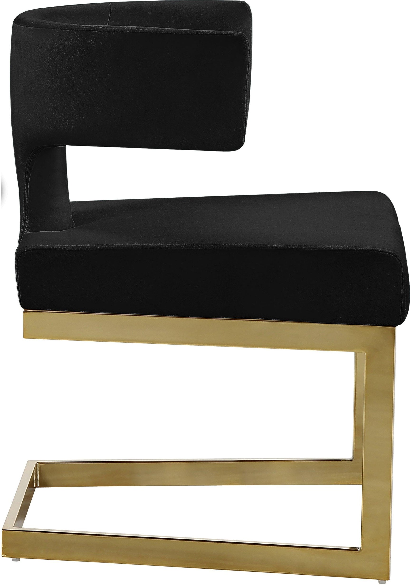 Alexandra Black Velvet Dining Chair 953Black-c - Ella Furniture