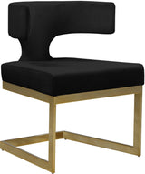 Alexandra Black Velvet Dining Chair 953Black-c - Ella Furniture