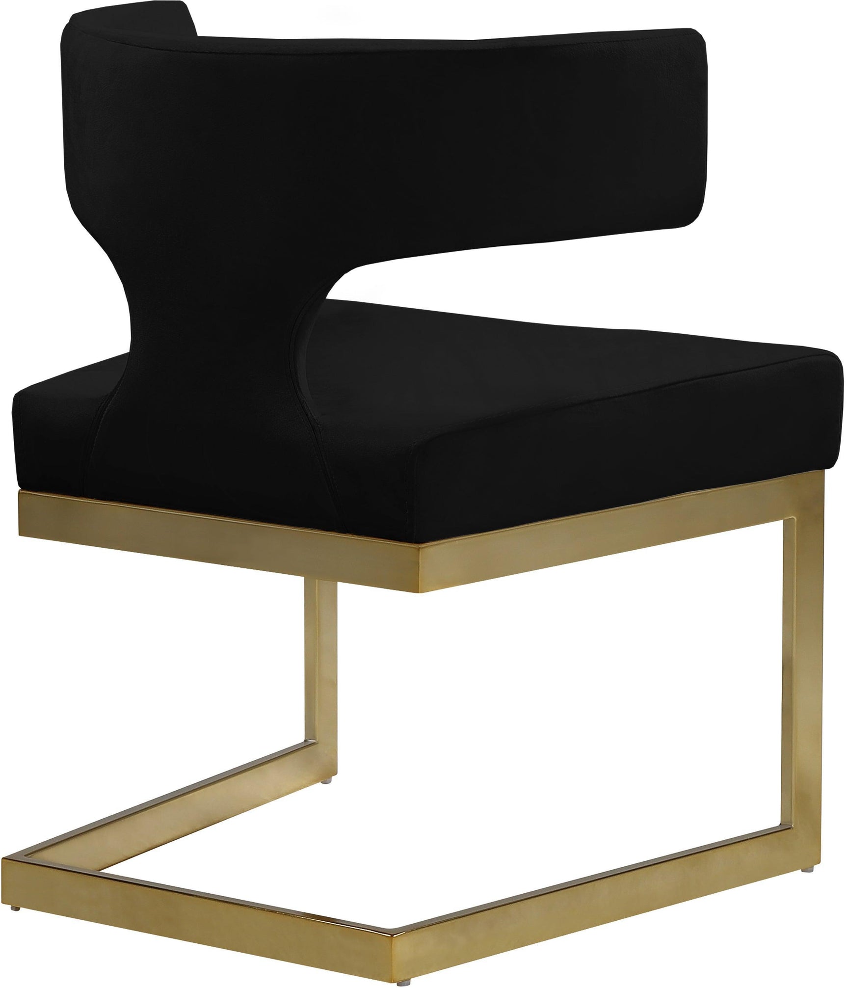 Alexandra Black Velvet Dining Chair 953Black-c - Ella Furniture