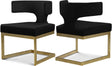 Alexandra Black Velvet Dining Chair 953Black-c - Ella Furniture