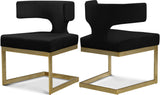 Alexandra Black Velvet Dining Chair 953Black-c - Ella Furniture