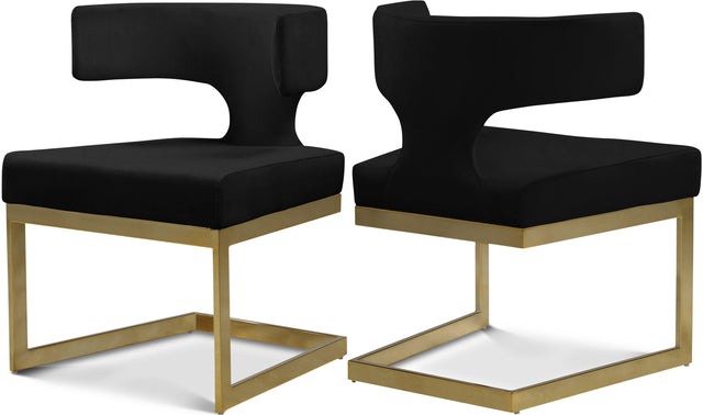 Alexandra Black Velvet Dining Chair 953Black-c - Ella Furniture