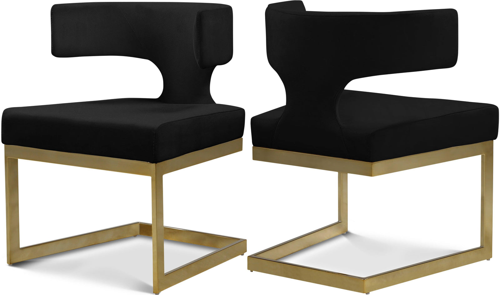 Alexandra Black Velvet Dining Chair 953Black-c - Ella Furniture