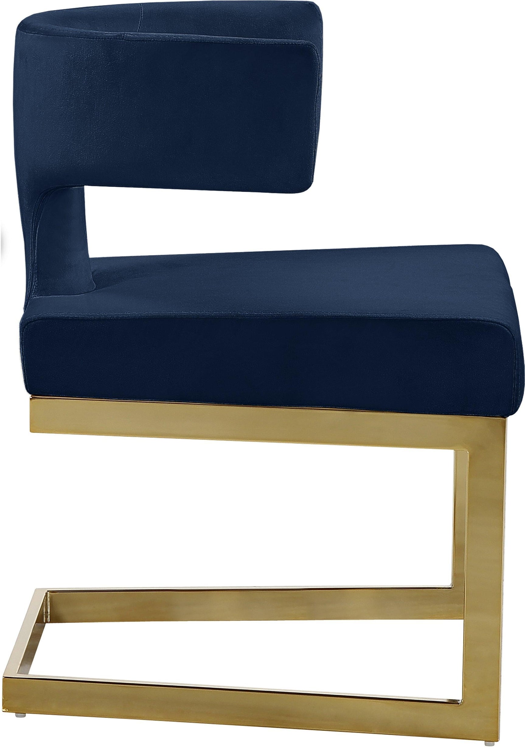 Alexandra Blue Velvet Dining Chair - Ella Furniture