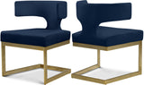 Alexandra Blue Velvet Dining Chair - Ella Furniture