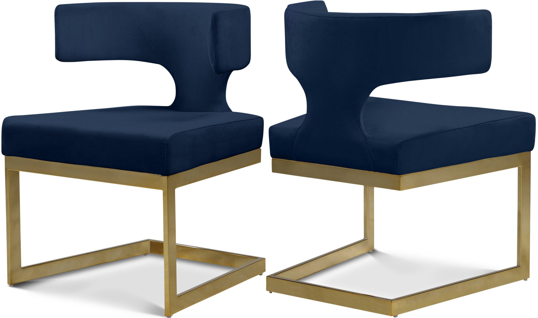 Alexandra Blue Velvet Dining Chair - Ella Furniture