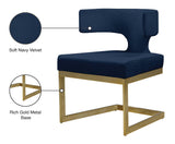 Alexandra Blue Velvet Dining Chair - Ella Furniture