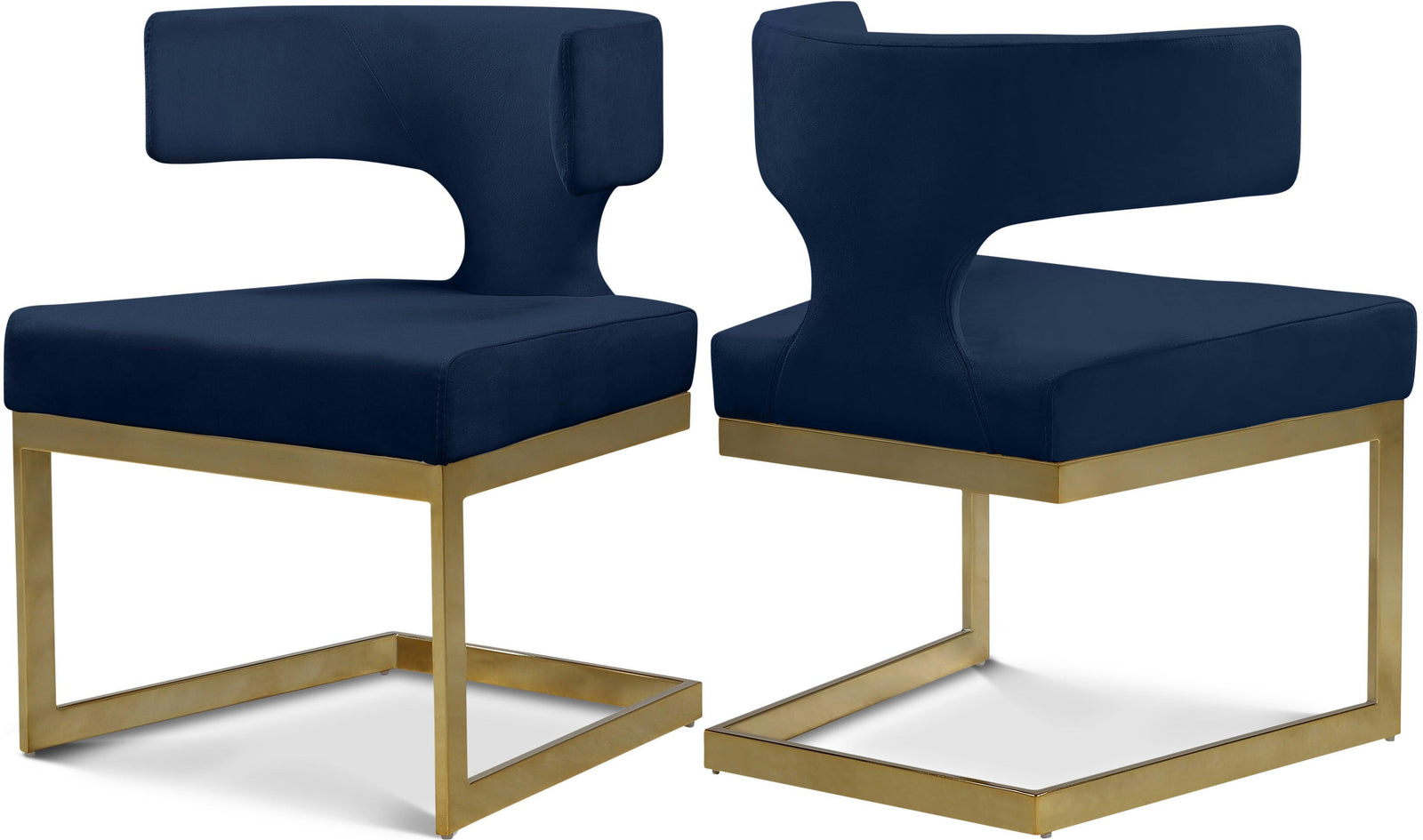 Alexandra Blue Velvet Dining Chair - Ella Furniture
