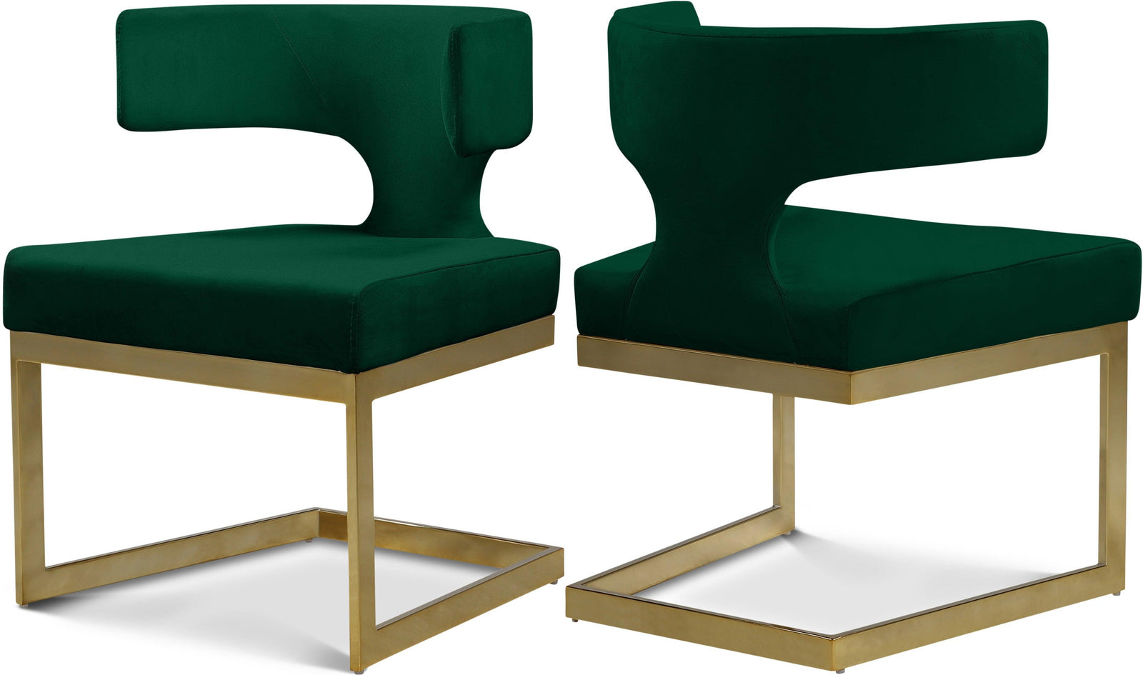 Alexandra Green Velvet Dining Chair - Ella Furniture