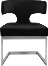 Alexandra Black Velvet Dining Chair - Ella Furniture