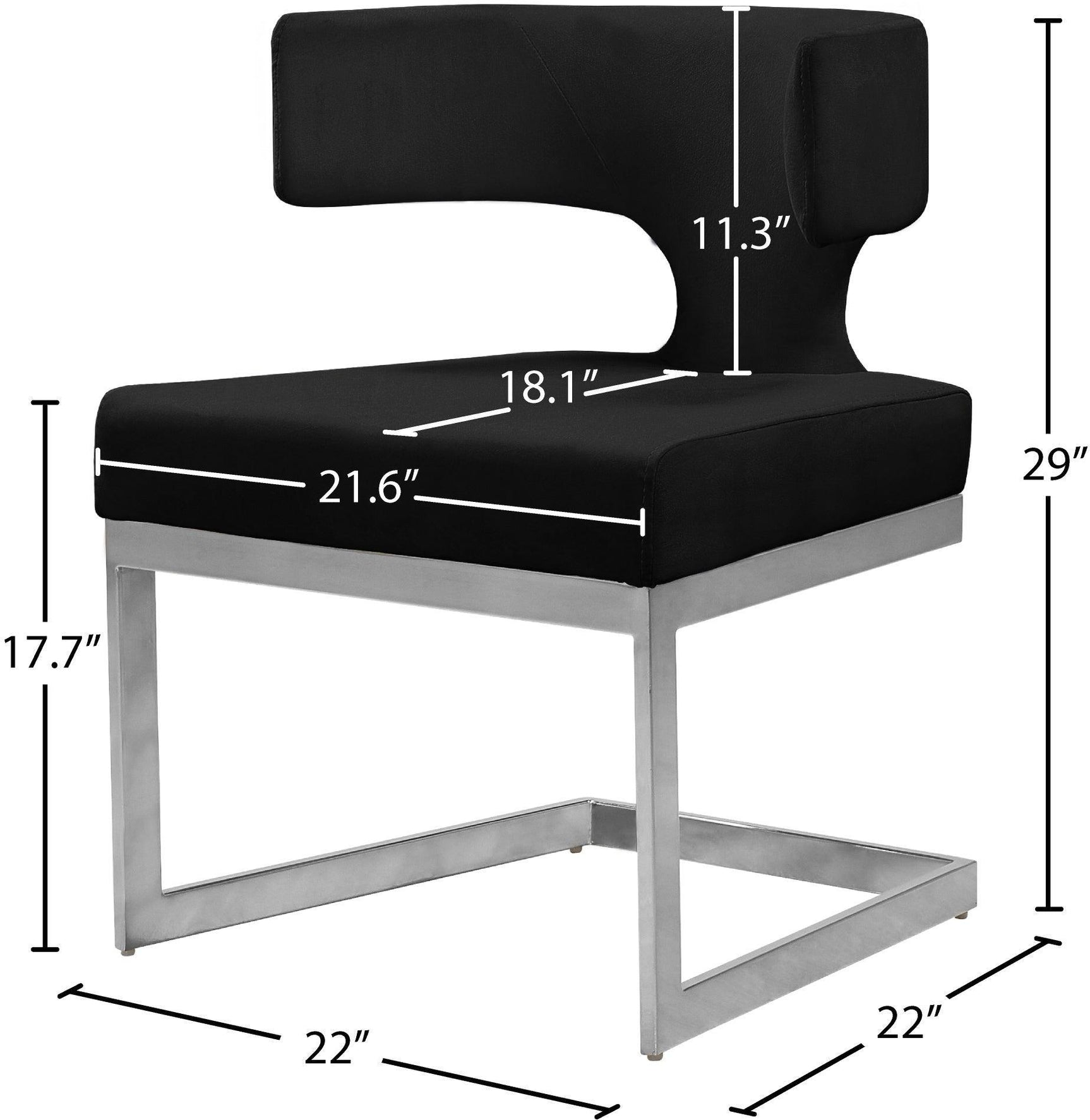 Alexandra Black Velvet Dining Chair - Ella Furniture