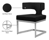 Alexandra Black Velvet Dining Chair - Ella Furniture