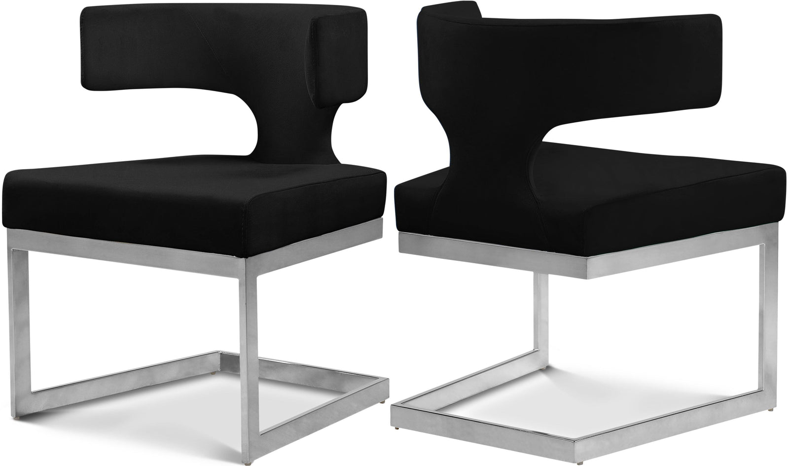 Alexandra Black Velvet Dining Chair - Ella Furniture