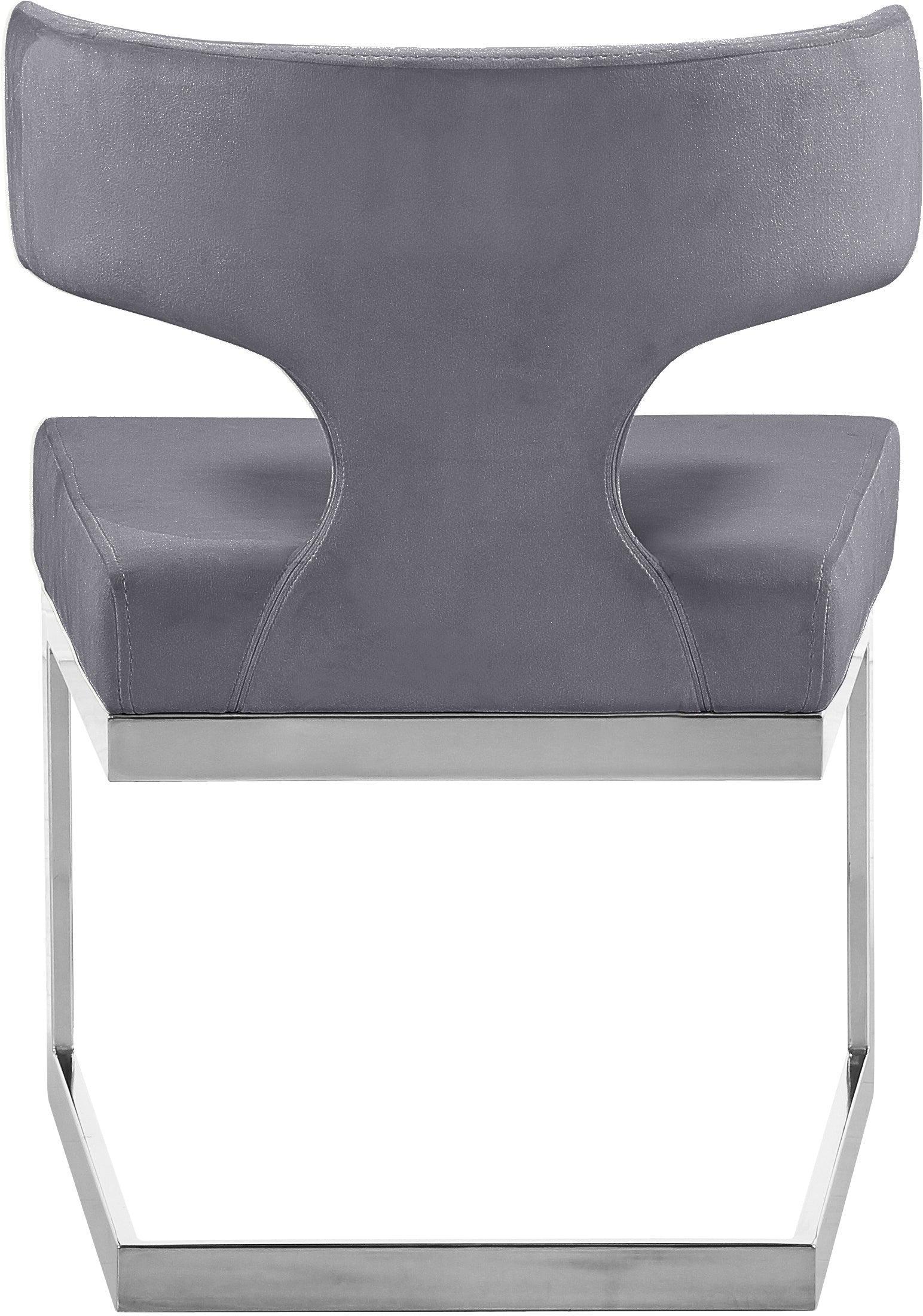 Alexandra Grey Velvet Dining Chair 954Grey-c - Ella Furniture