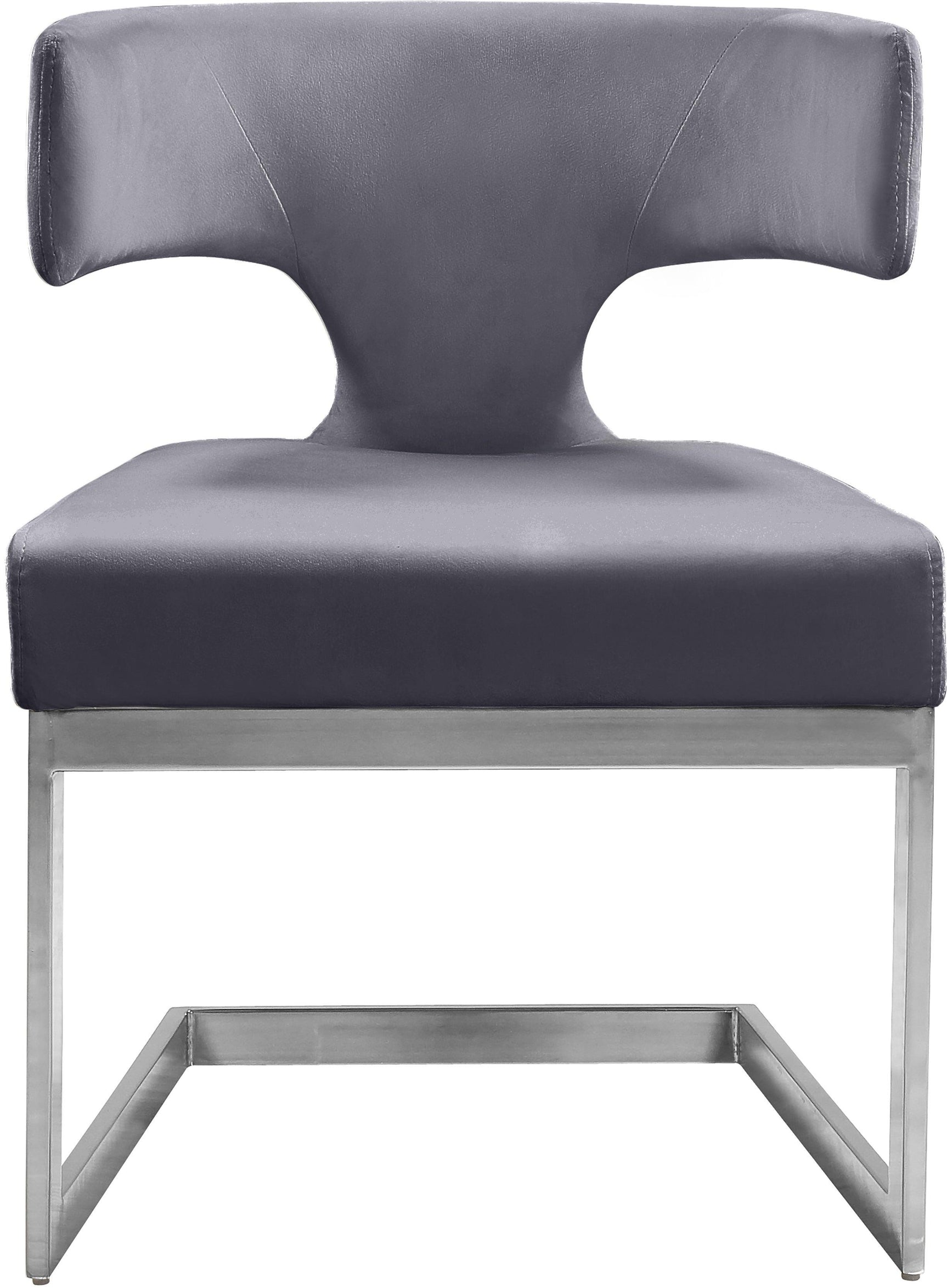 Alexandra Grey Velvet Dining Chair 954Grey-c - Ella Furniture