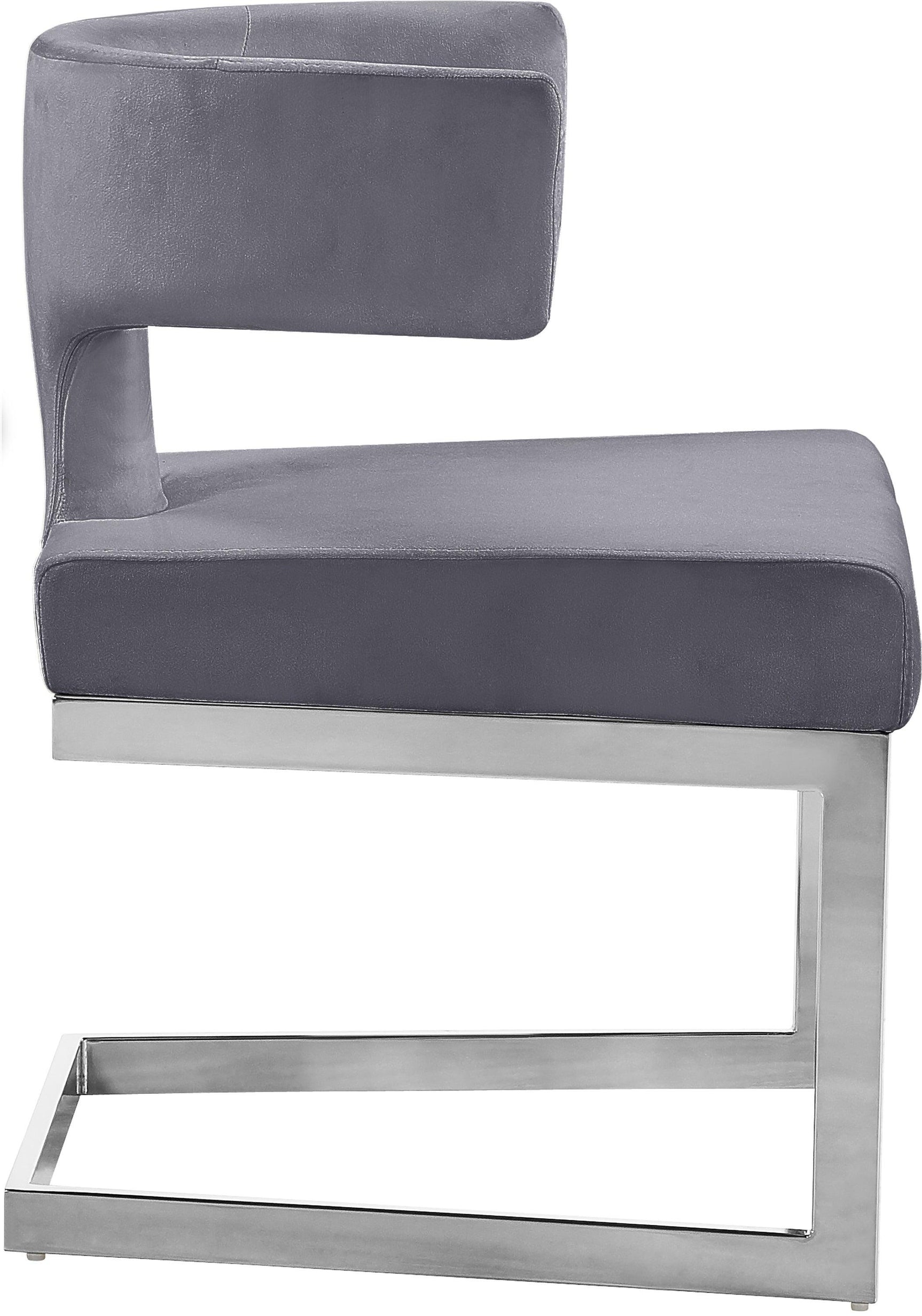 Alexandra Grey Velvet Dining Chair 954Grey-c - Ella Furniture