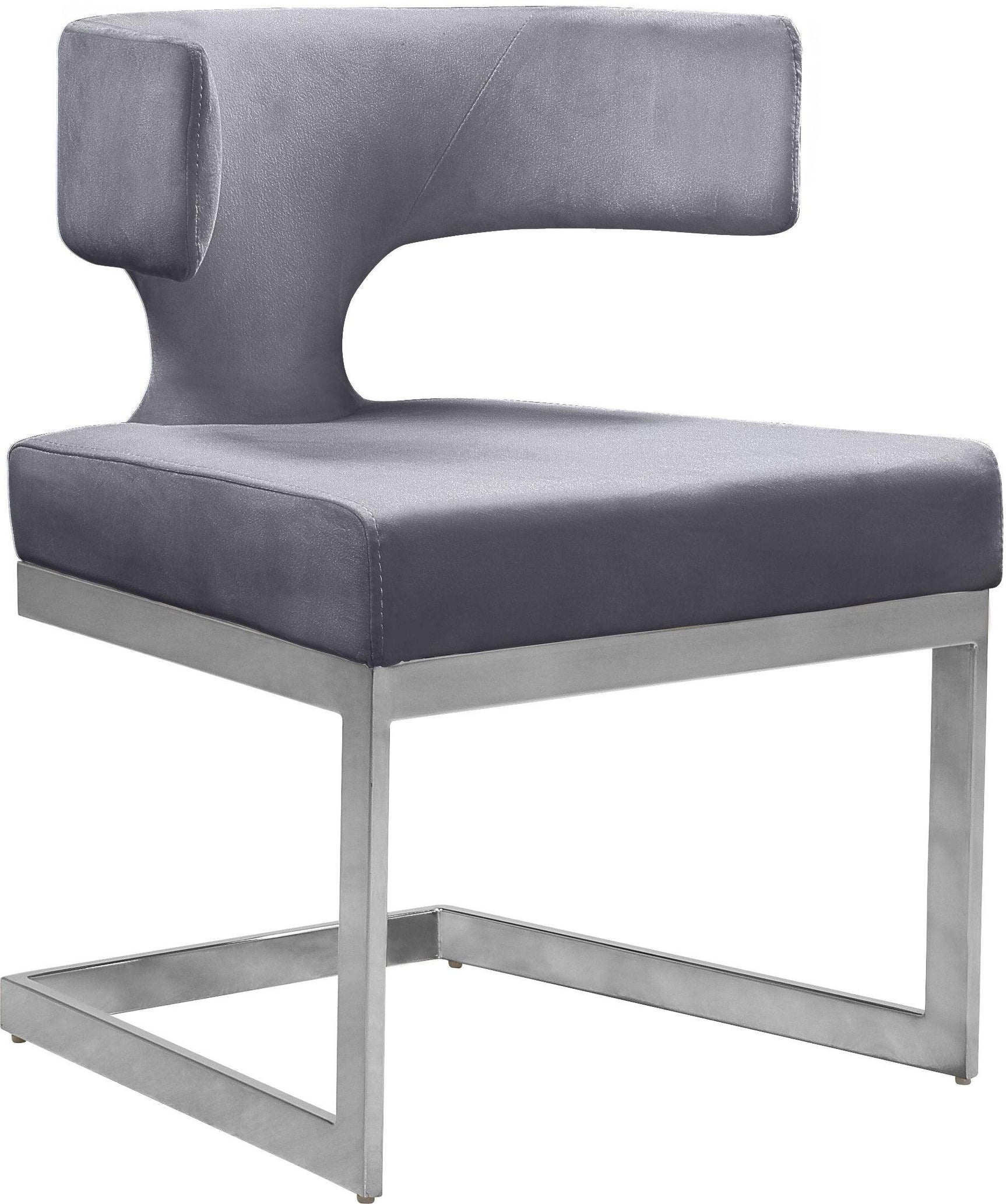Alexandra Grey Velvet Dining Chair 954Grey-c - Ella Furniture