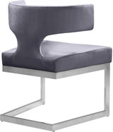 Alexandra Grey Velvet Dining Chair 954Grey-c - Ella Furniture