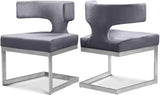 Alexandra Grey Velvet Dining Chair 954Grey-c - Ella Furniture