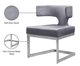 Alexandra Grey Velvet Dining Chair 954Grey-c - Ella Furniture
