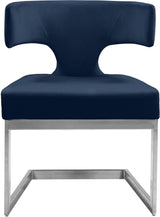 Alexandra Blue Velvet Dining Chair 954Navy-c - Ella Furniture
