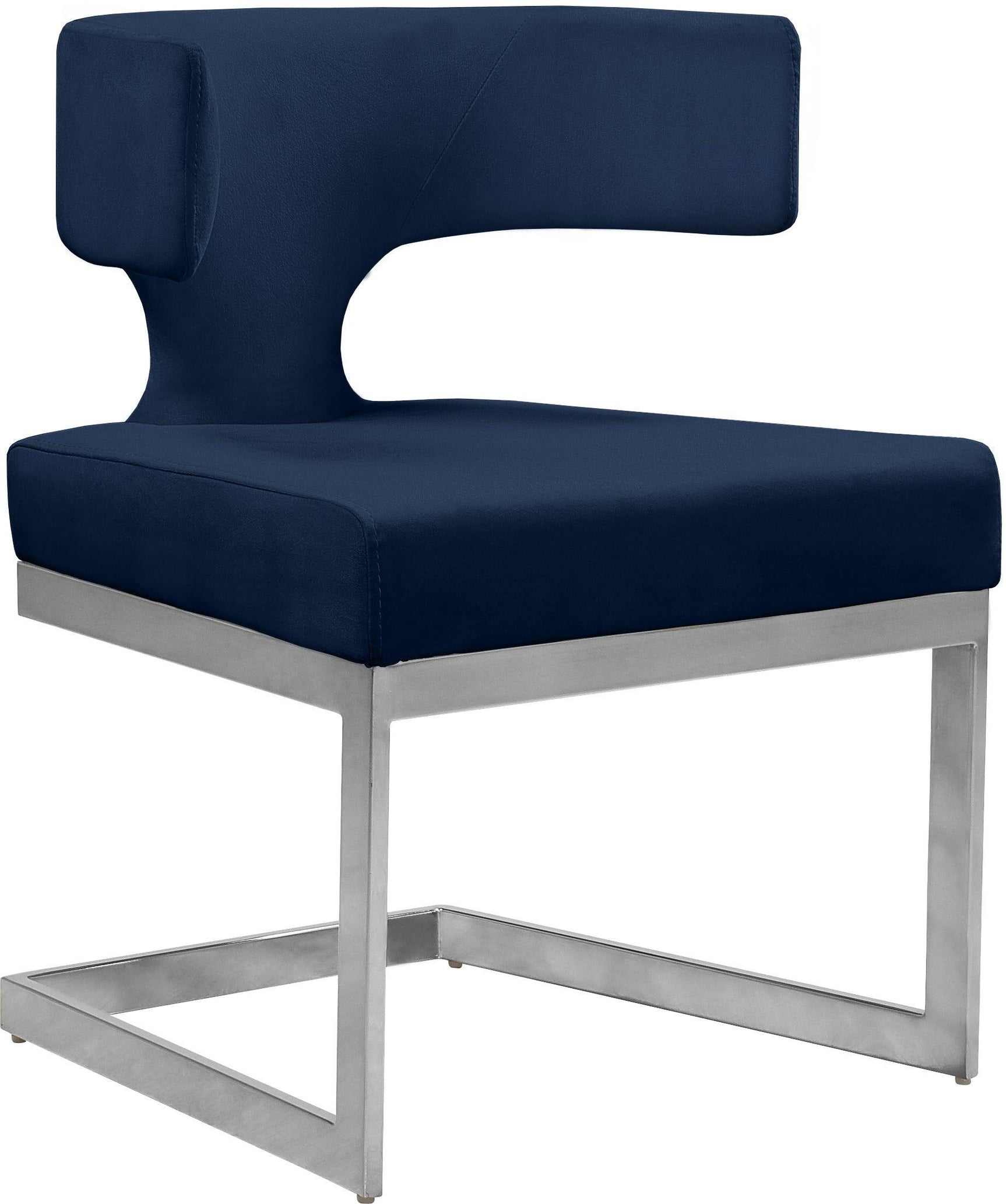 Alexandra Blue Velvet Dining Chair 954Navy-c - Ella Furniture