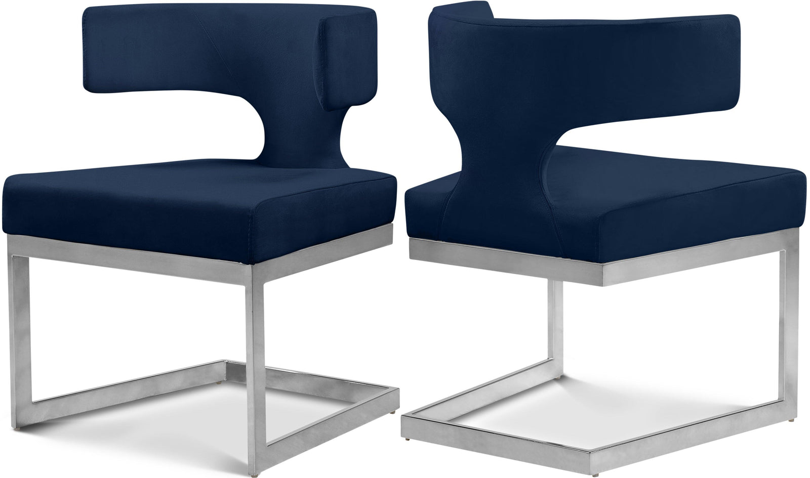 Alexandra Blue Velvet Dining Chair 954Navy-c - Ella Furniture