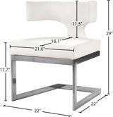 Alexandra White Faux Leather Dining Chair 954White-c - Ella Furniture