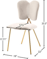 Angel Cream Velvet Dining Chair - Ella Furniture