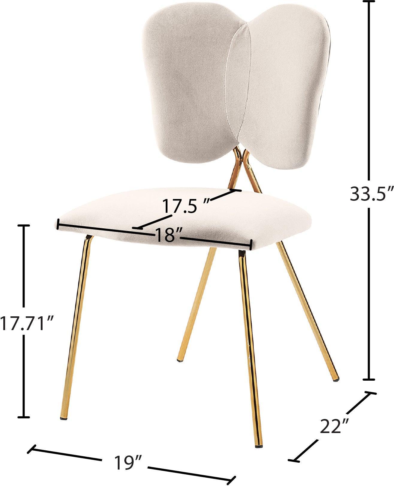 Angel Cream Velvet Dining Chair - Ella Furniture