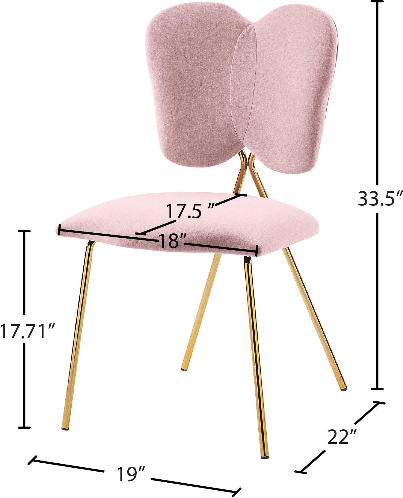 Angel Pink Velvet Dining Chair - Ella Furniture