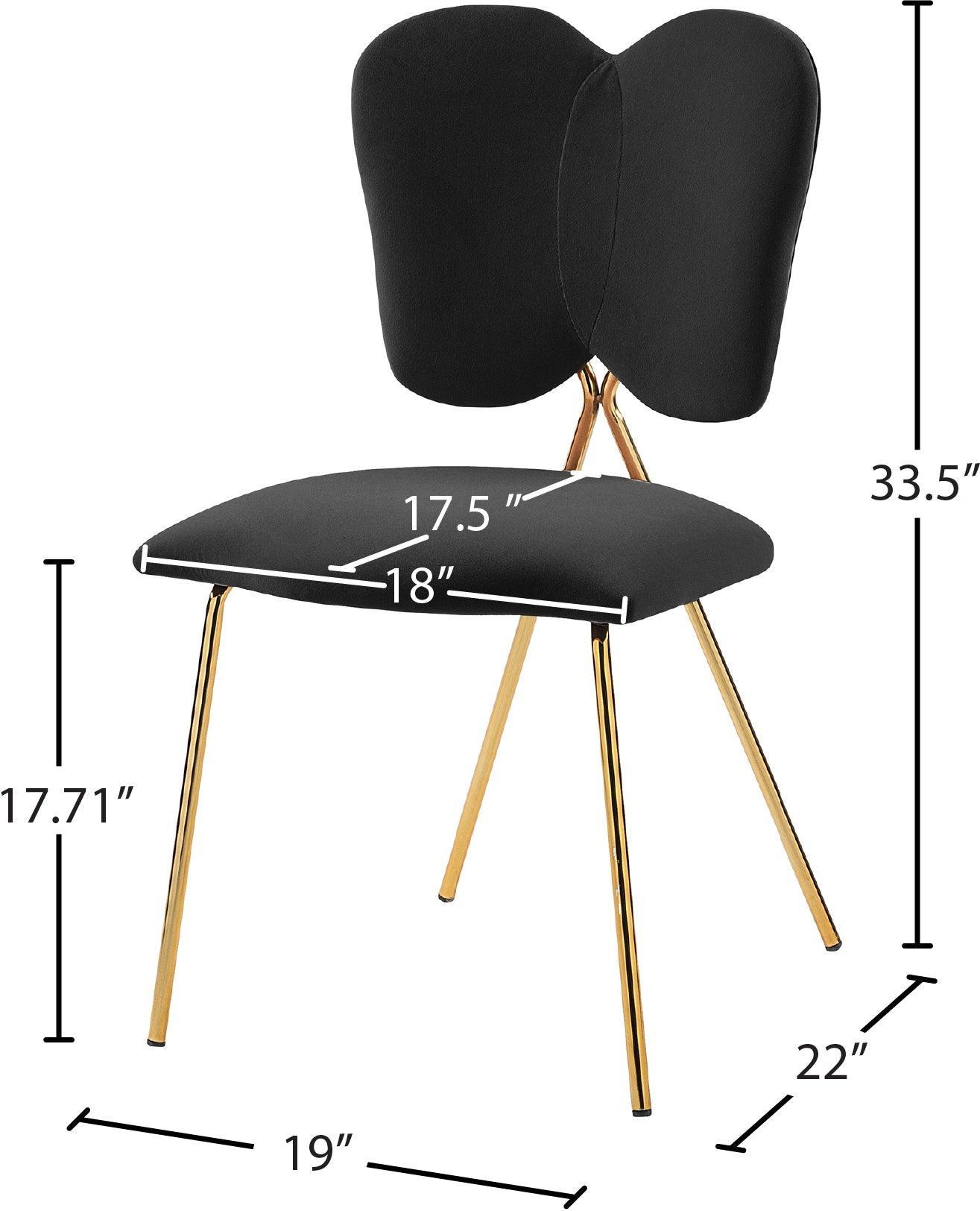 Angel Black Velvet Dining Chair - Ella Furniture