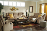 Tulen Mocha Chenille Reclining Sofa - Ella Furniture