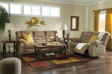 Tulen Mocha Chenille Reclining Sofa - Ella Furniture