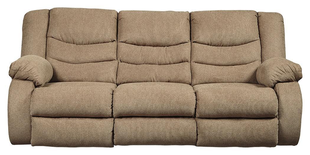 Tulen Mocha Chenille Reclining Sofa - Ella Furniture