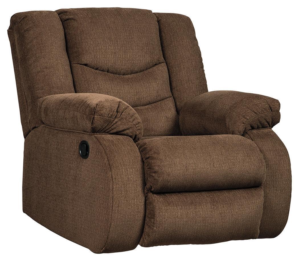 Tulen Chocolate Chenille Recliner - Ella Furniture