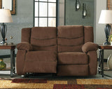 Tulen Gray Chenille Reclining Loveseat - Ella Furniture