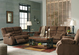 Tulen Mocha Chenille Reclining Sofa - Ella Furniture