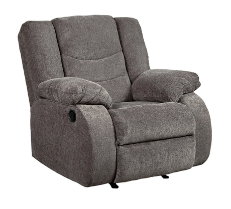 Tulen Gray Chenille Recliner - Ella Furniture