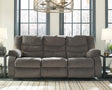 Tulen Gray Chenille Reclining Sofa - Ella Furniture