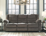 Tulen Gray Chenille Reclining Sofa - Ella Furniture