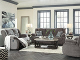 Tulen Gray Chenille Reclining Sofa - Ella Furniture
