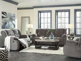 Tulen Gray Chenille Reclining Sofa - Ella Furniture