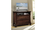 Cumberland Brown Cherry Transitional Traditional Wood Birch Veneer Storage Panel Bedroom Set - Ella Furniture