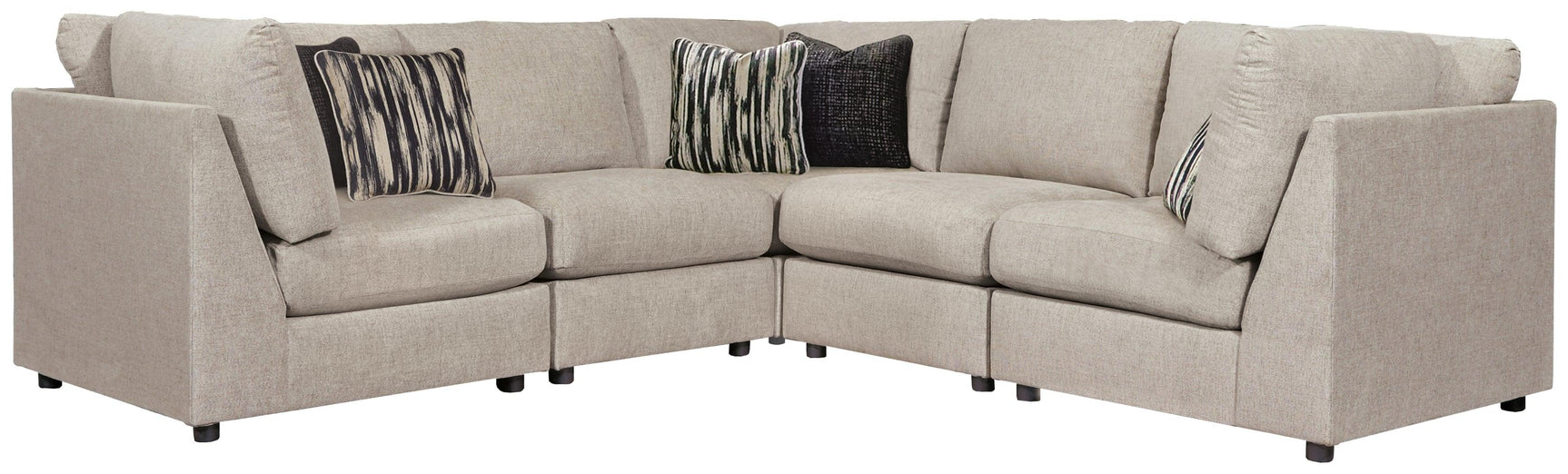 Kellway Bisque Chenille 5-Piece Sectional - Ella Furniture